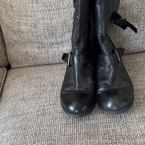 Steve Madden Black Ankle Boots with Buckle Detail